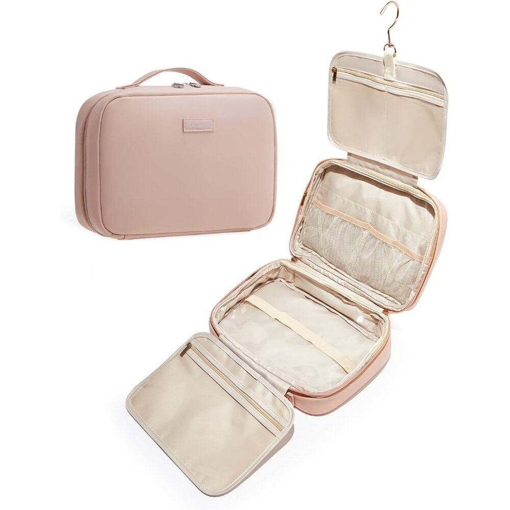 Travel Toiletry Bag Water-Resistant Portable Makeup Organizer Pink